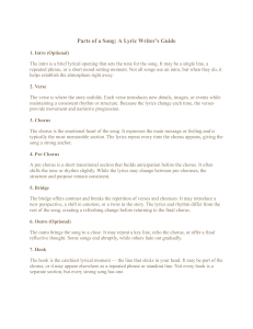 Parts of a Song: Lyric Writer's Guide