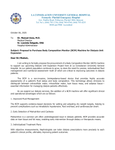 Proposal for BCM Machine Purchase for Dialysis Unit