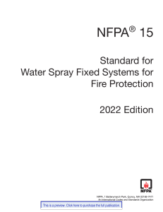 NFPA 15 2022: Water Spray Fire Protection Standard