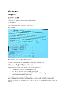 Variance of Slope & Confidence Interval Estimation in Regression