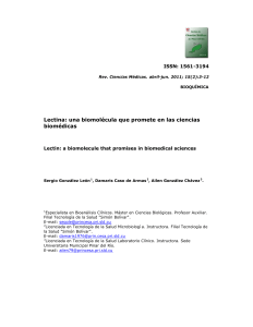Lectina: Una Biomol&eacute;cula Prometedora en Ciencias Biom&eacute;dicas