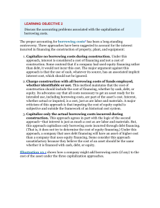 Accounting for Borrowing Costs Capitalization