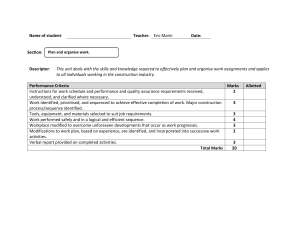 Construction Work Planning Performance Evaluation Form