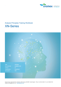Sysmex XN-Series Analysis Principles Training Workbook