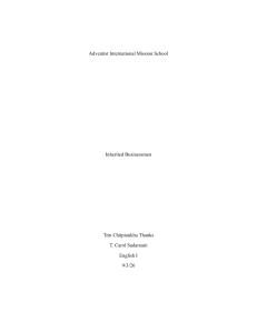 Inherited Businessmen: Entrepreneurism as an Inherited Trait