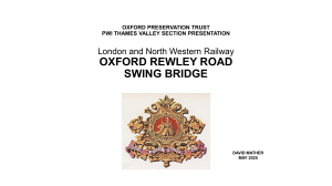 London & North Western Railway Oxford Rewley Road Swing Bridge