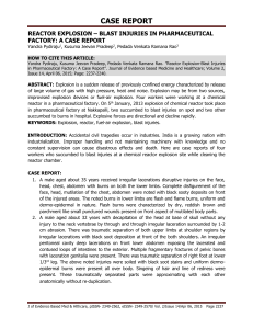 Reactor Explosion Blast Injuries Case Report