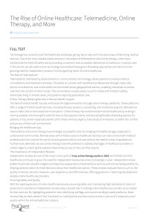 The Rise of Online Healthcare: Telemedicine & Therapy