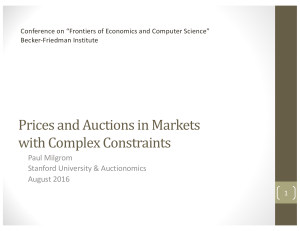 Prices and Auctions in Markets with Complex Constraints