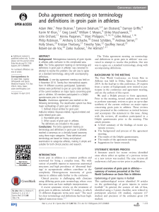 Doha Agreement on Groin Pain Terminology in Athletes
