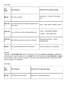 English Writing Outlines: Childhood & Weather Plans