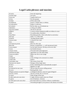Legal Latin Phrases and Maxims with English Translations