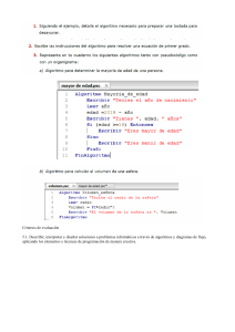 Ejercicios de Algoritmos y Pseudoc&oacute;digo
