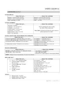 Le&ccedil;on 1A de fran&ccedil;ais : Salutations, au revoir et expressions polies