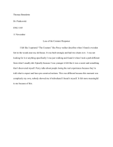 Loss of the Creature Response Essay