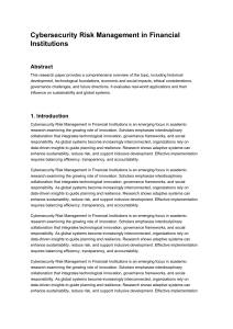 Cybersecurity Risk Management in Financial Institutions