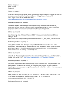 BIOL 102 Project #4: Biodiversity & Climate Change Citations