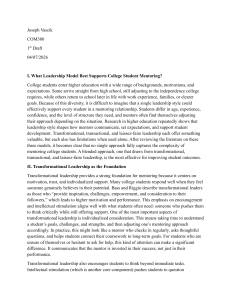Blended Leadership for College Student Mentoring