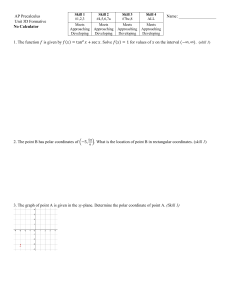 AP Precalculus Unit 3D Formative Assessment