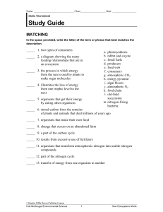 Environmental Science Ecosystems Study Guide