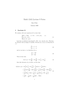 Math 124A Lecture 9 Notes: Wave Equation Solutions