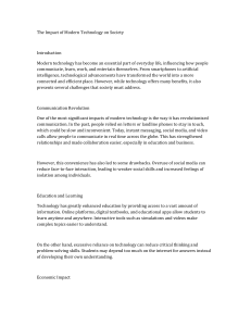 Impact of Modern Technology on Society