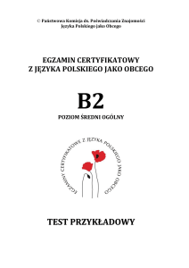 Test przykładowy egzaminu B2 z języka polskiego jako obcego