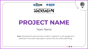 Hackathon Project Presentation Template
