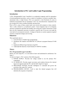 Introduction to PLC and Ladder Logic Programming
