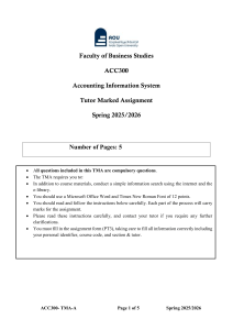 ACC300 Accounting Information System TMA Spring 2025/2026