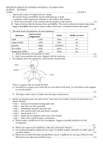 Riverton Schools Science Revision Exam