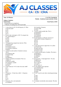 CA/CMA Foundation Statistics Quiz