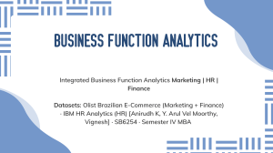 Business Function Analytics: Integrated Marketing, HR, Finance Report