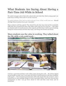 Students' Views on Part-Time Jobs in School