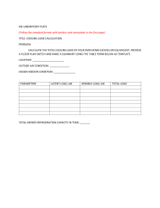 Cooling Load Calculation Lab Assignment