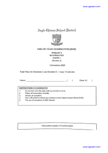 Arkusz egzaminacyjny z matematyki klasy 5. 2025