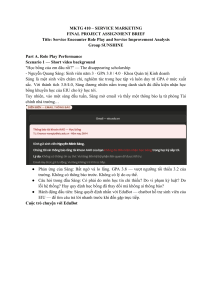 Service Marketing Role Play & Analysis Assignment
