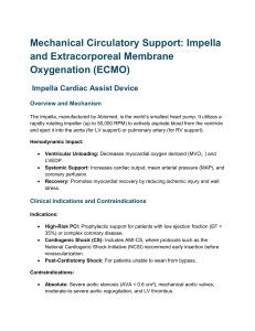 Mechanical Circulatory Support: Impella & ECMO