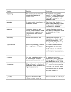 Vocabulary List with Definitions and Example Sentences