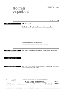 Norma UNE-EN 15341: Indicadores clave de rendimiento del mantenimiento
