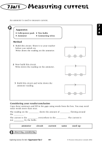 Measuring Electric Current - Physics Worksheet