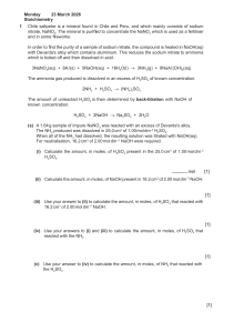Stoichiometry Worksheet: Sodium Nitrate Purity & Empirical Formula