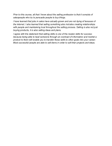 Sales Course Reflection: Key Learnings on Selling Skills