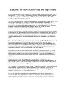 Evolution: Mechanisms, Evidence, and Implications