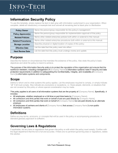 Information Security Policy Template