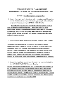 Argument Writing Planning Sheet: Garbage Dumping in the Caribbean