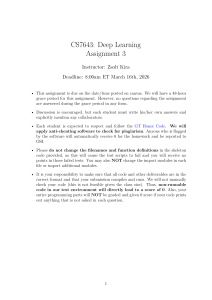 CS7643 Deep Learning Assignment 3: RNN, LSTM, Transformer Tasks