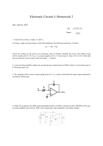 Electronic Circuits I Homework 2: Op-Amp Problems