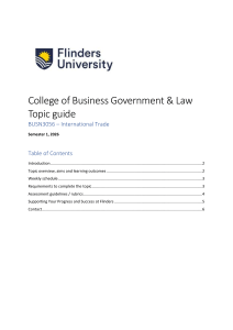 Flinders University BUSN3056 International Trade Topic Guide 2026