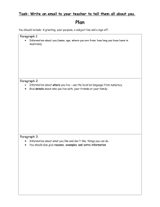 Email Writing Task: Introduce Yourself to a Teacher